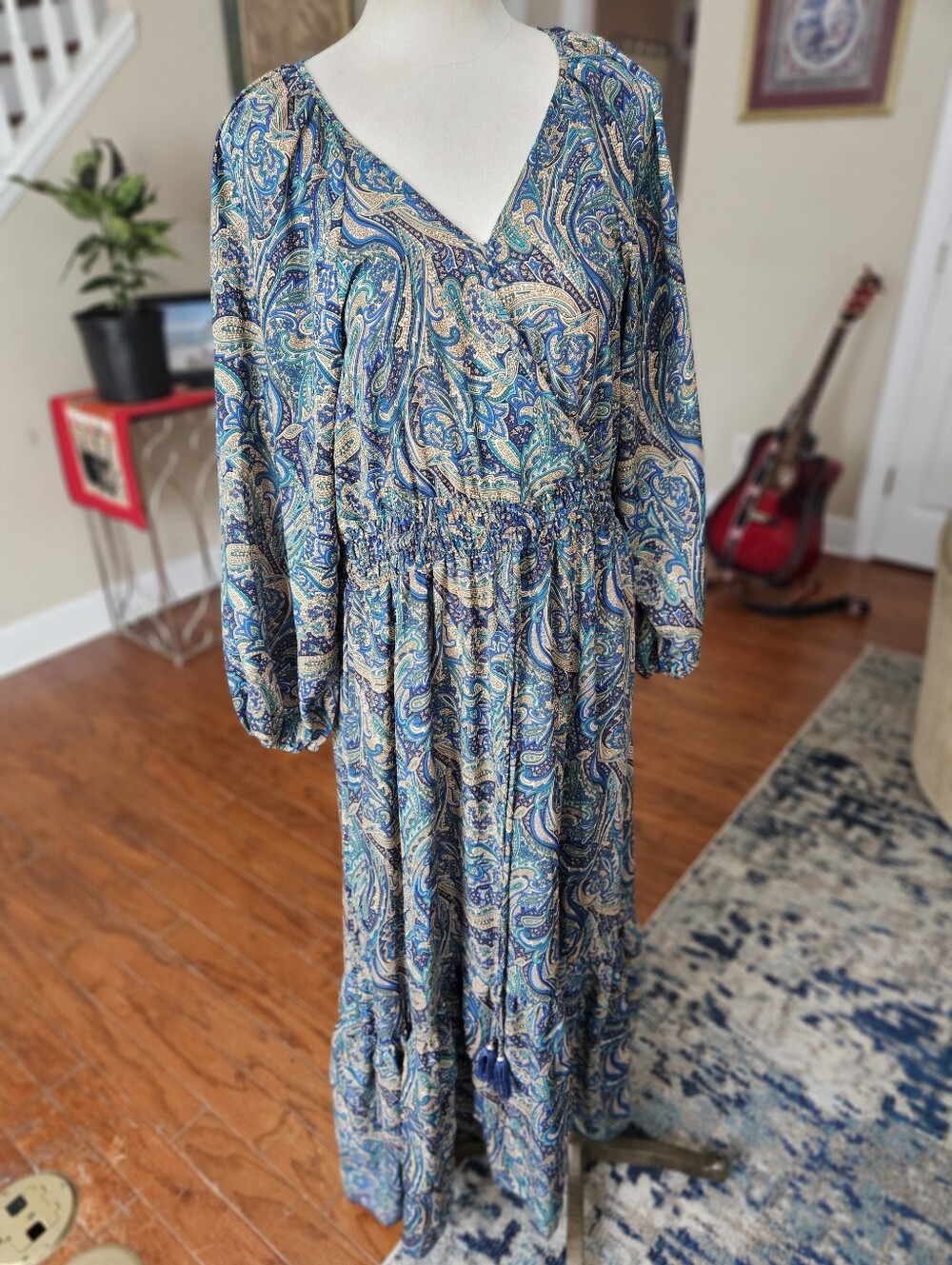 Anthropologie Boemo Paisley Boho Maxi Dress Large